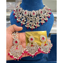 Hira Collections Sparkling Crystal And Beads Necklace Jewellery Set