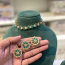 Hira Collections Timeless Glam Pota and Kundan Stone Necklace Set