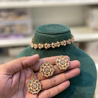 Hira Collections Timeless Glam Pota and Kundan Stone Necklace Set