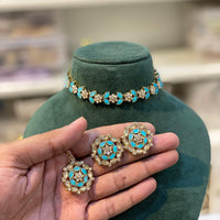 Hira Collections Timeless Glam Pota and Kundan Stone Necklace Set