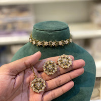 Hira Collections Timeless Glam Pota and Kundan Stone Necklace Set