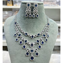 Hira Collection Shimmering American Diamond And Austrian Stone Necklace Set