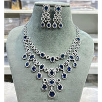 Hira Collection Shimmering American Diamond And Austrian Stone Necklace Set