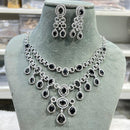 Hira Collection Shimmering American Diamond And Austrian Stone Necklace Set