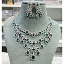Hira Collection Shimmering American Diamond And Austrian Stone Necklace Set