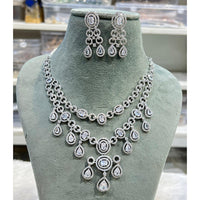 Hira Collection Shimmering American Diamond And Austrian Stone Necklace Set