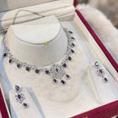 Hira Collection Sparkling American Diamond And Austrian Stone Necklace Set