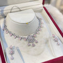 Hira Collection Sparkling American Diamond And Austrian Stone Necklace Set