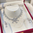Hira Collection Sparkling American Diamond And Austrian Stone Necklace Set
