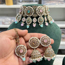 Hira Collections Ethnic Glow Pota And Pearl Necklace Set