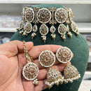 Hira Collections Ethnic Glow Pota And Pearl Necklace Set