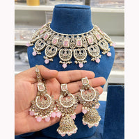 Hira Collections Ethnic Glow Pota And Pearl Necklace Set