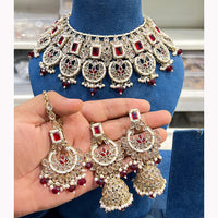 Hira Collections Ethnic Glow Pota And Pearl Necklace Set