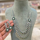 Hira Collection Sparkling American Diamond And Austrian Stone Necklace Set