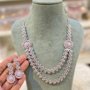 Hira Collection Sparkling American Diamond And Austrian Stone Necklace Set