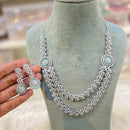 Hira Collection Sparkling American Diamond And Austrian Stone Necklace Set