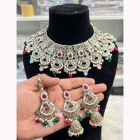 Hira Collections Ethnic Glow Pota And Pearl Necklace Set