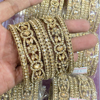 Hira Collections Sparkle Glow Crystal And Austrian Stone Bangles Set