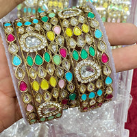 Hira Collections Sparkle Glow Crystal And Austrian Stone Bangles Set