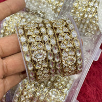 Hira Collections Ethnic Glow Crystal Stone Bangles Set