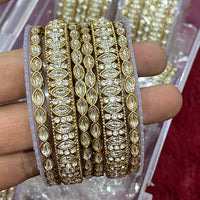 Hira Collections Ethnic Glow Crystal Stone Bangles Set