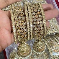 Hira Collections Sparkle Glow Crystal And Austrian Stone Bangles Set