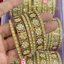 Hira Collections Ethnic Glow Crystal Stone Bangles Set
