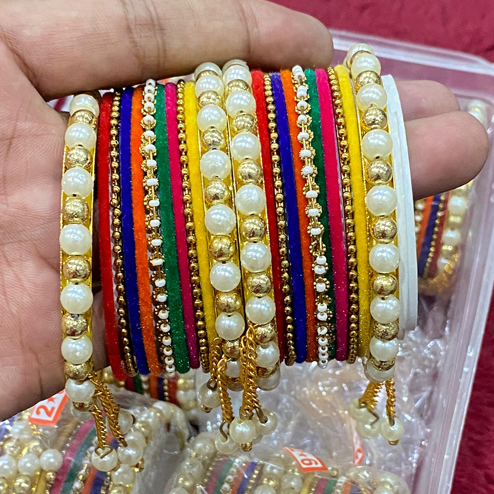 Hira Collections Sparkle Glow Crystal And Austrian Stone Bangles Set