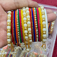 Hira Collections Sparkle Glow Crystal And Austrian Stone Bangles Set