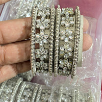 Hira Collections Ethnic Glow Crystal Stone Bangles Set