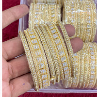 Hira Collections Sparkle Glow Crystal And Austrian Stone Bangles Set