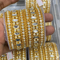 Hira Collections Sparkle Glow Crystal And Austrian Stone Bangles Set