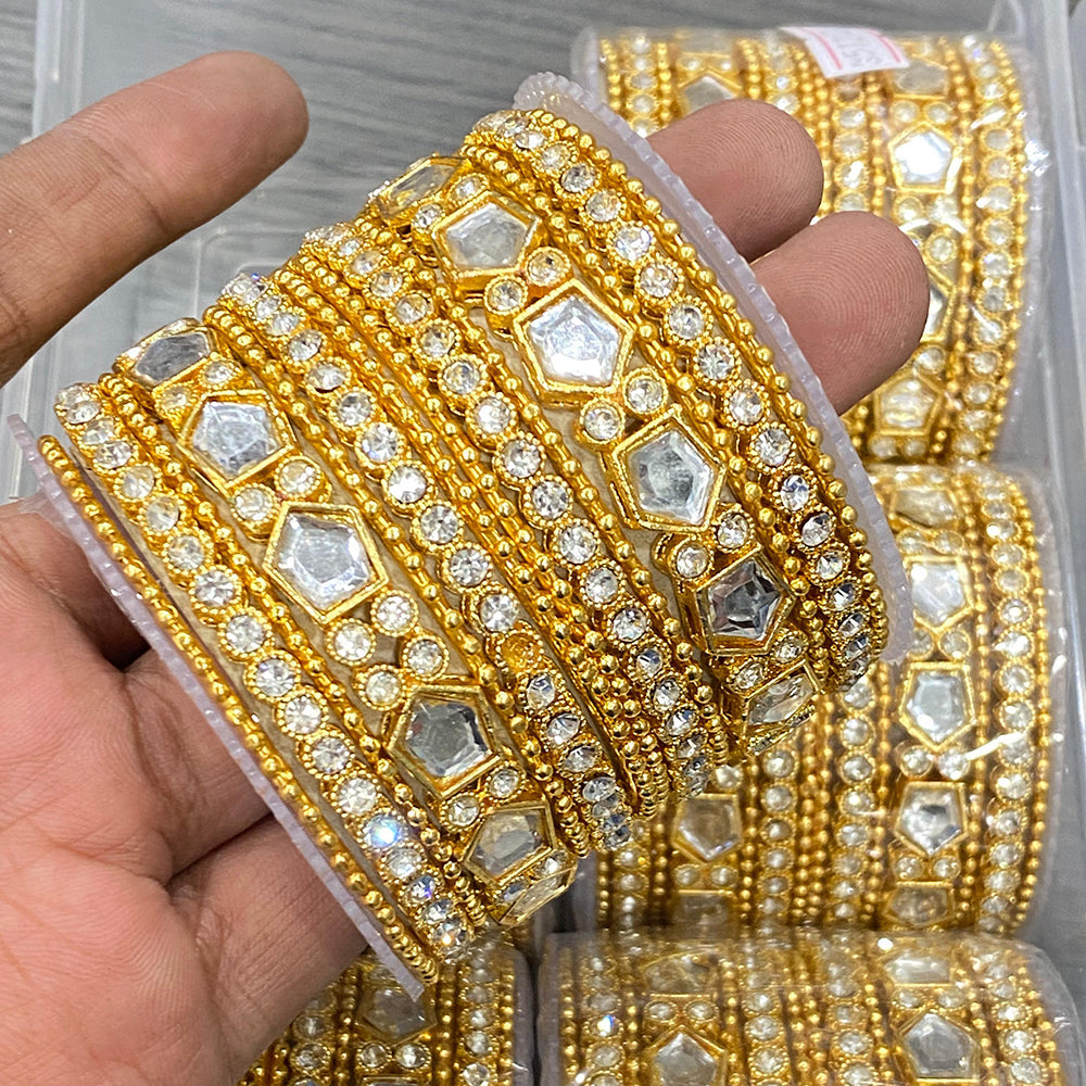 Hira Collections Sparkle Glow Crystal And Austrian Stone Bangles Set