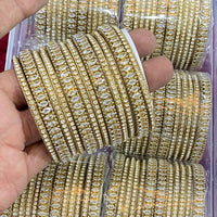 Hira Collections Sparkle Glow Crystal And Austrian Stone Bangles Set