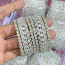 Hira Collections Ethnic Glow Crystal Stone Bangles Set