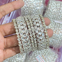 Hira Collections Ethnic Glow Crystal Stone Bangles Set