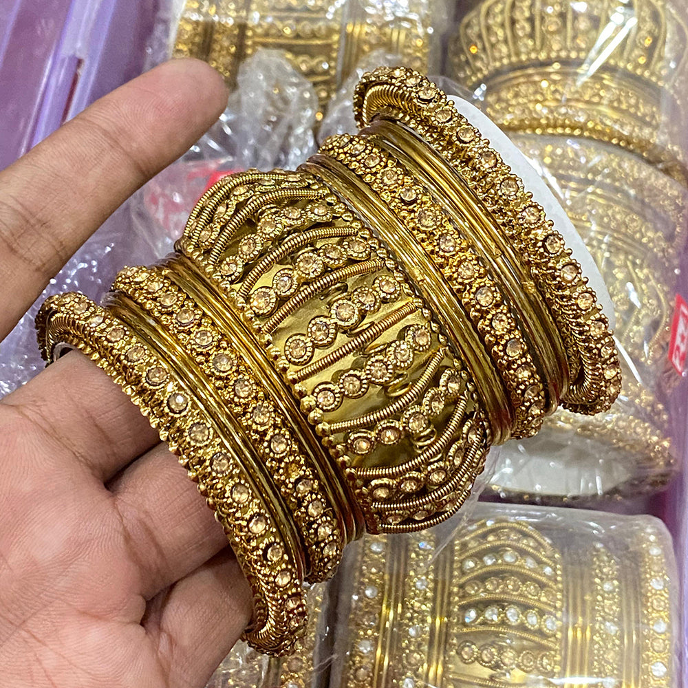 Hira Collections Sparkle Glow Crystal And Austrian Stone Bangles Set