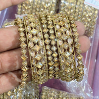 Hira Collections Ethnic Glow Crystal Stone Bangles Set