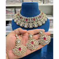 Hira Collections Glamorous Crystal Stone And Austrian Choker Necklace Set