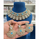 Hira Collections Glamorous Crystal Stone And Austrian Choker Necklace Set