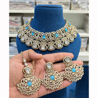 Hira Collections Glamorous Crystal Stone And Austrian Choker Necklace Set