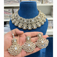 Hira Collections Glamorous Crystal Stone And Austrian Choker Necklace Set