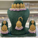 Hira Collections Sparkling Pota And Pearl Necklace Set