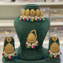 Hira Collections Sparkling Pota And Pearl Necklace Set