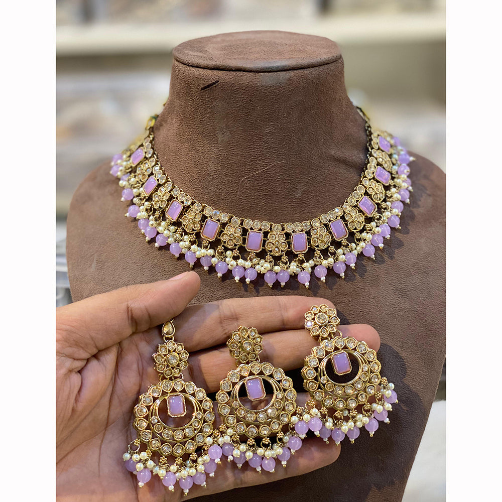 Hira Collections Royal Crystal Stone Necklace Set