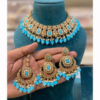 Hira Collections Royal Crystal Stone Necklace Set