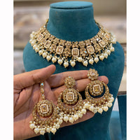 Hira Collections Royal Crystal Stone Necklace Set