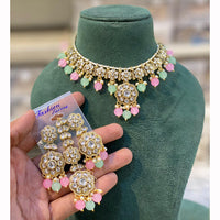 Hira Collection Luxurious Kundan Stone Pearl And Beads Necklace Set
