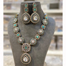 Hira Collection Pota Stone And Austrian Stone Necklace Set