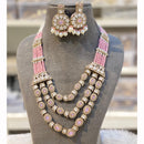 Hira Collection Pota Stone And Austrian Stone Pearl Necklace Set